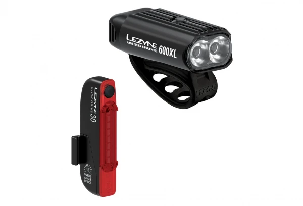 Paire D'Éclairages Lezyne Micro Drive 600XL / Stick Drive Noir